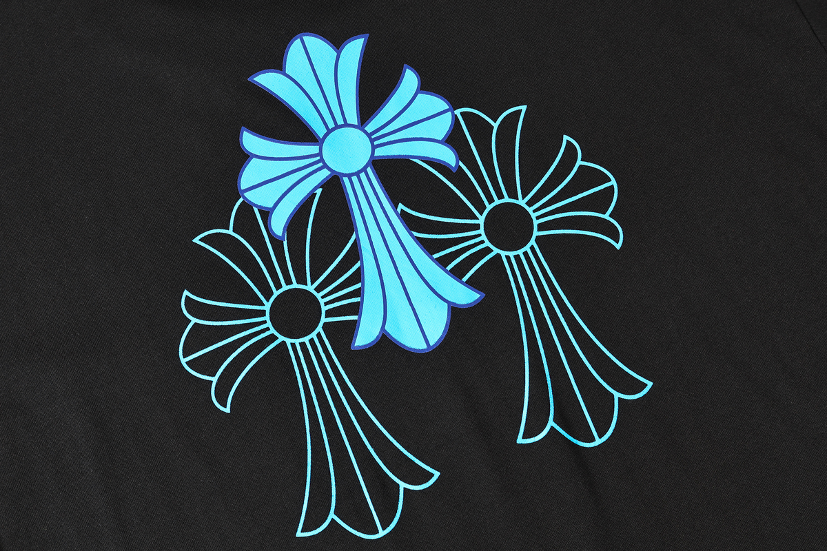 Playera chrome hearts negra azul