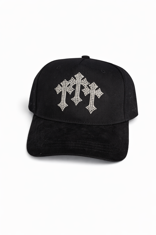 Gorra Black Triple Cross Rhinestone Edition
