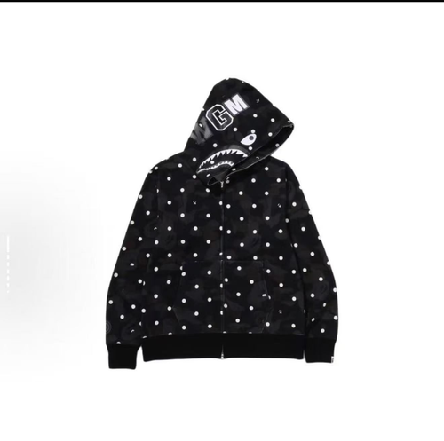 Bape shark color  negra con puntos blancos
