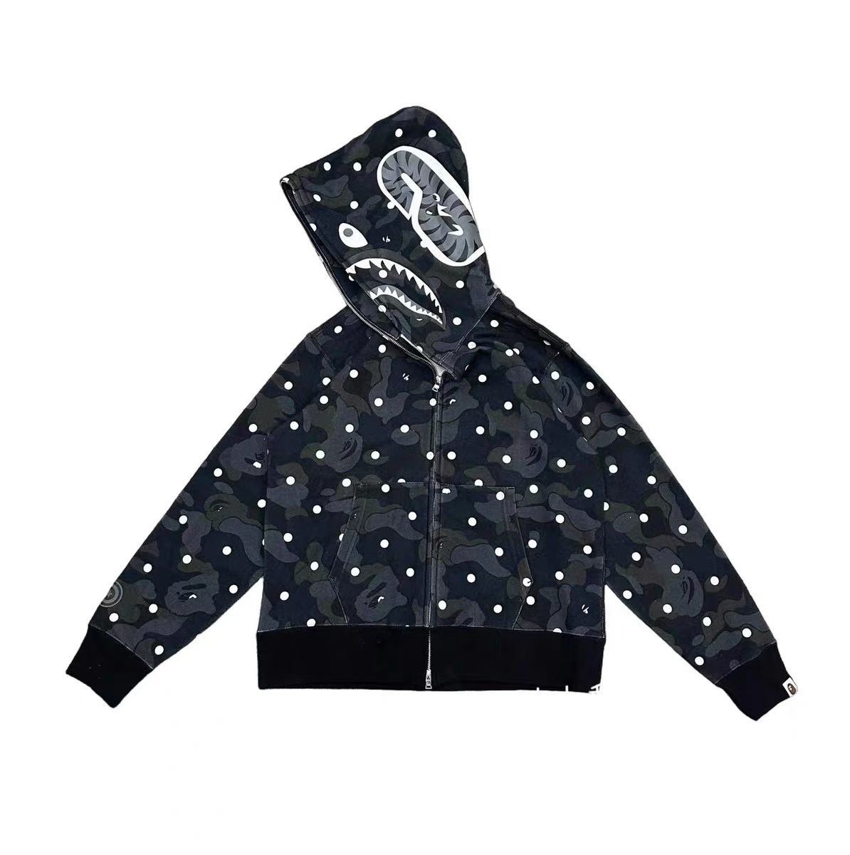 Bape shark color  negra con puntos blancos
