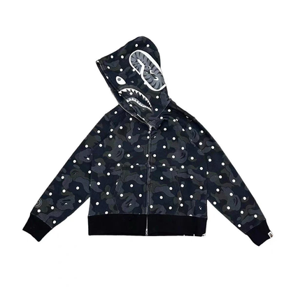 Bape shark color  negra con puntos blancos