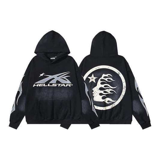 Hoddie hellstar black and white