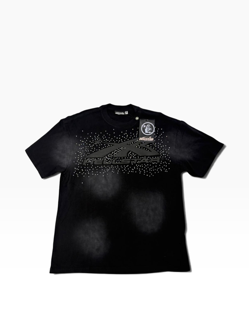 playera Hellstar negra adiamantada