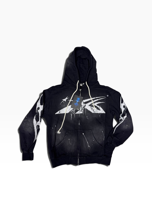 Nombre Hoddie hellstar zip black