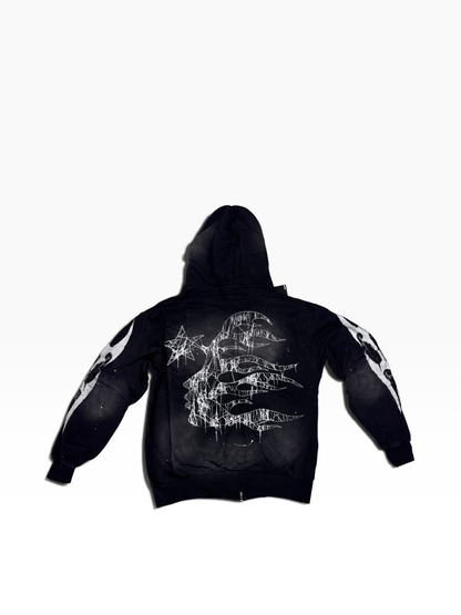 Nombre Hoddie hellstar zip black