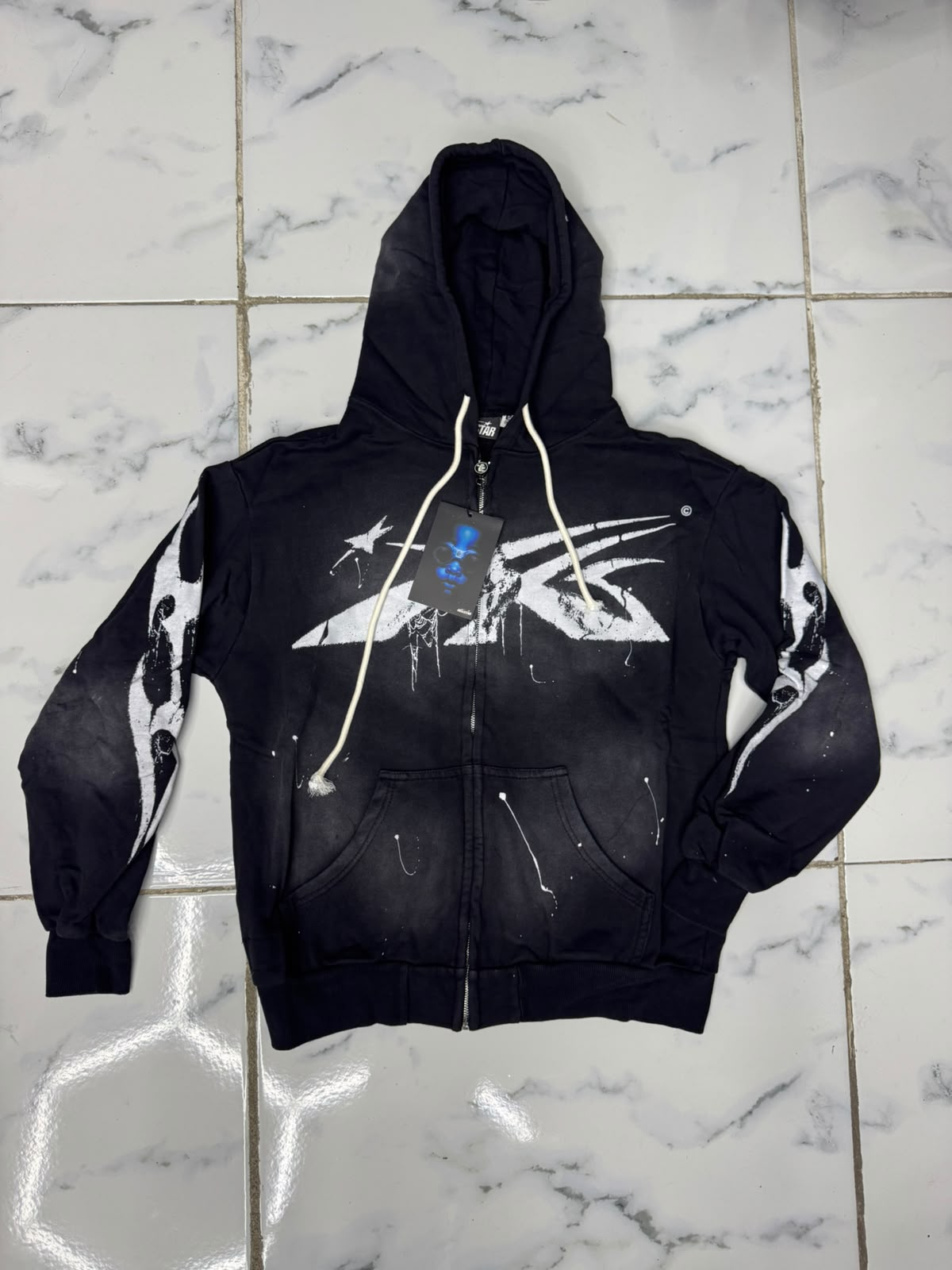 Nombre Hoddie hellstar zip black