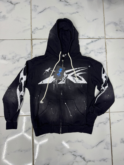Nombre Hoddie hellstar zip black