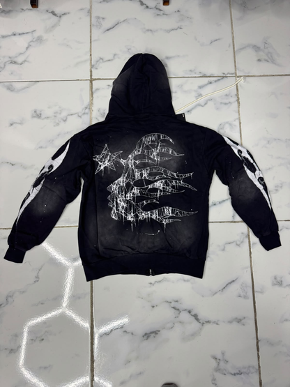 Nombre Hoddie hellstar zip black