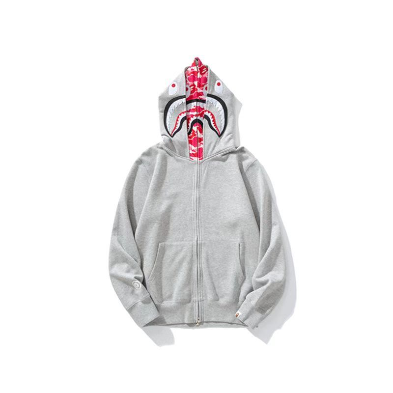 Bape Shark gris doble gorro (rosa)